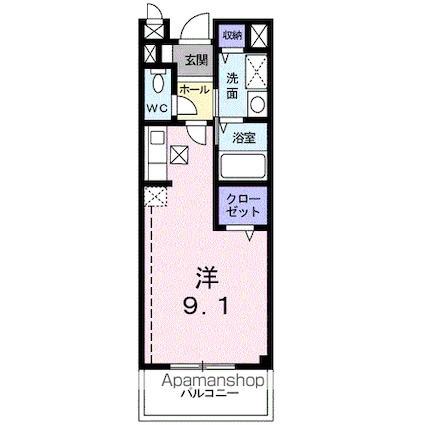 パルテールⅠ[1R/25.25m2]の間取図