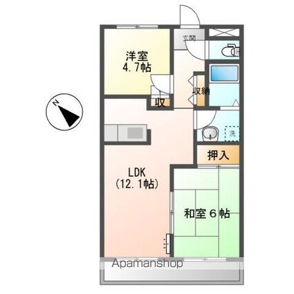 アーバンヒルズ[2LDK/51.3m2]の間取図