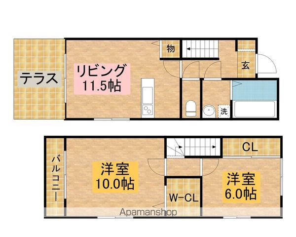 調布市深大寺東町のテラスの間取り