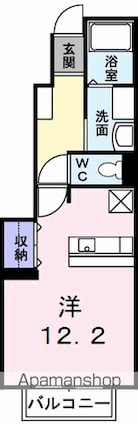 シングルカレント[1K/33.75m2]の間取図