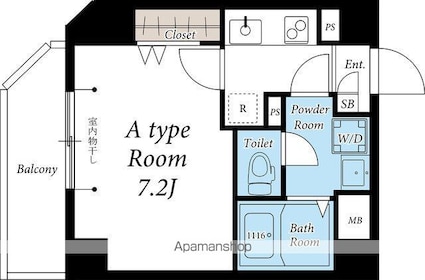 リブリ・ドルチェ[1K/25.83m2]の間取図