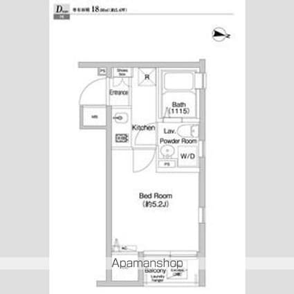 プライムアーバン西早稲田[1K/18m2]の間取図