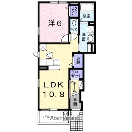 コルテーゼ　Ⅲ[1LDK/42.5m2]の間取図
