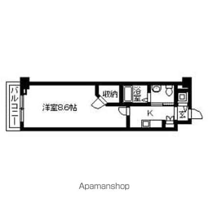 グロースメゾン用賀[1K/25.76m2]の間取図