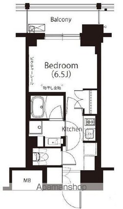 フレンシア高円寺北[1K/25.14m2]の間取図