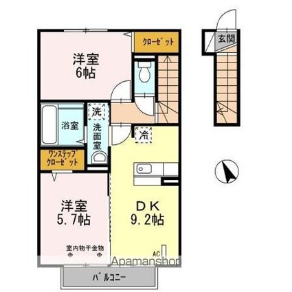 リヴェール[2DK/53.78m2]の間取図