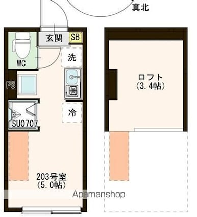 Ｅｍａｒｉｅ代田橋[1R/11.58m2]の間取図