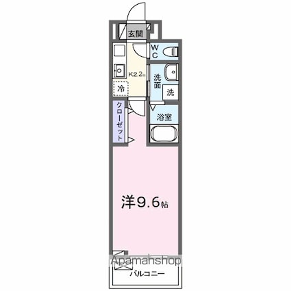 ルーベル桜井[1K/28.87m2]の間取図