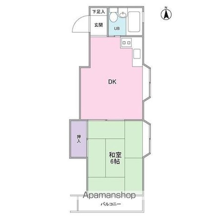 ＫＳハイム[1DK/27.68m2]の間取図