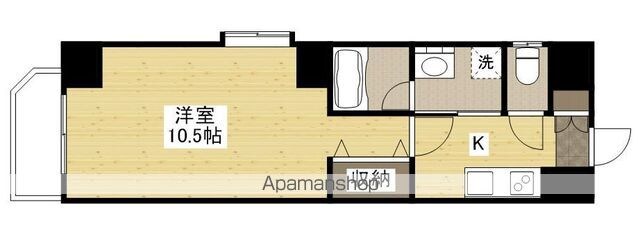 広島県広島市中区広瀬町[1K/29.98m2]の間取図