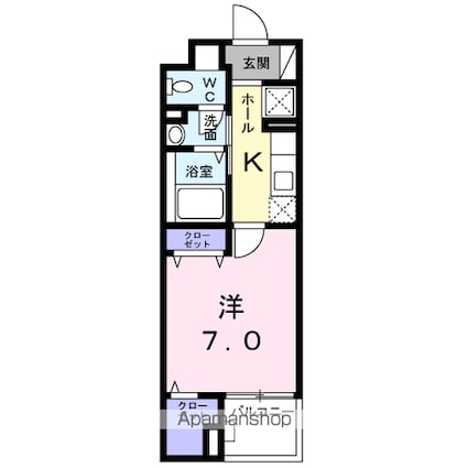 グランツ堀田[1K/27.84m2]の間取図