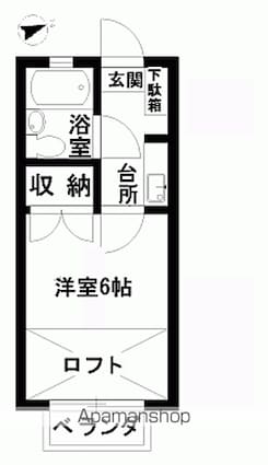 カーサグランデ[1K/17.6m2]の間取図