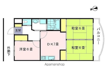 ＵＮＩＴ１６[3DK/61.56m2]の間取図