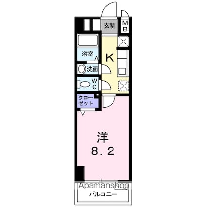 Ｍ＆Ｋ．ホープマンション[1K/26.4m2]の間取図