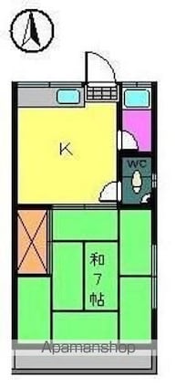 コーポいながき[1DK/23.22m2]の間取図