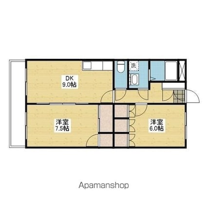 アメニティーＭＡＴＳＵＤＡ２[2DK/52.49m2]の間取図
