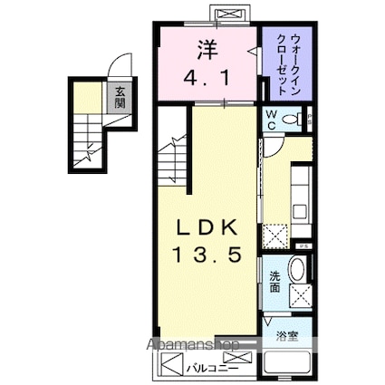 カルム　アビタシオン[1LDK/44.63m2]の間取図