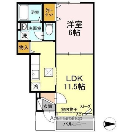 プレジャー[1LDK/39.02m2]の間取図