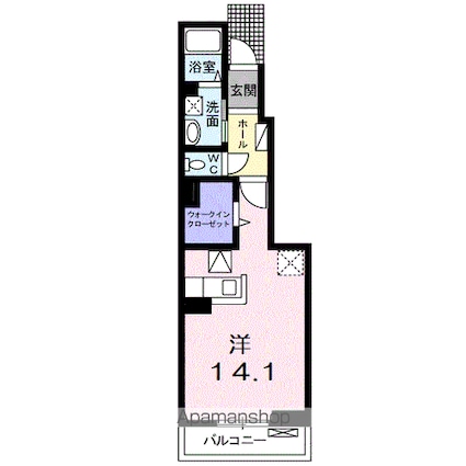 リバーサイド[1R/36.25m2]の間取図