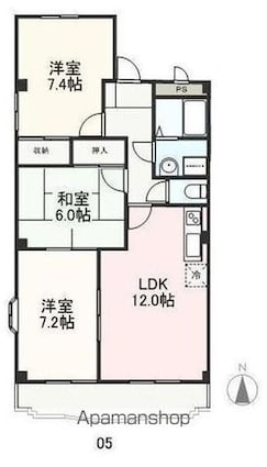 ルミナス５５[3LDK/67.26m2]の間取図