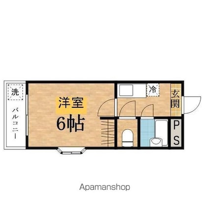 グランデュール[1R/17.09m2]の間取図