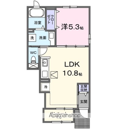さくらクレッセル[1LDK/40.02m2]の間取図