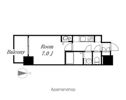 エステムコート名古屋グロース（ナゴヤグロース）[1K/23.7m2]の間取図