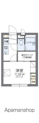 レオパレスサンライズ　ＫＷ[1K/19.87m2]の間取図