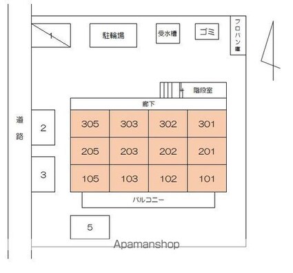 Ｓｍｉｌｅ花ノ宮[1K/28m2]の配置図