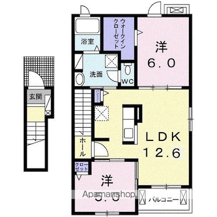 フィリップ・シャトリエ　Ⅰ[2LDK/57.76m2]の間取図