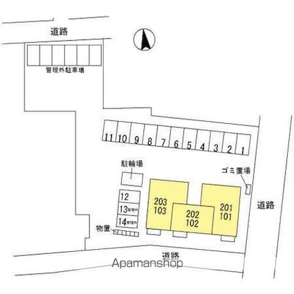 メロディア[2LDK/63.34m2]の配置図