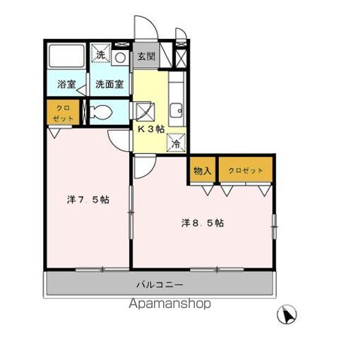 【中野区上鷺宮のアパートの間取り】