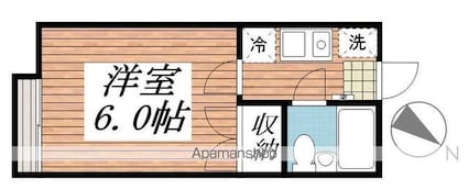 エステートならしの[1K/17.4m2]の間取図