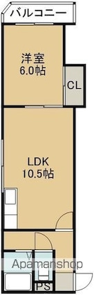 エミネンス五稜郭[1LDK/37.6m2]の間取図