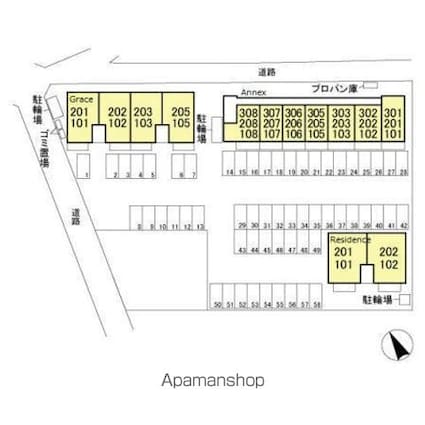 ＴＴ　Ａｎｎｅｘ[1LDK/40.07m2]の配置図