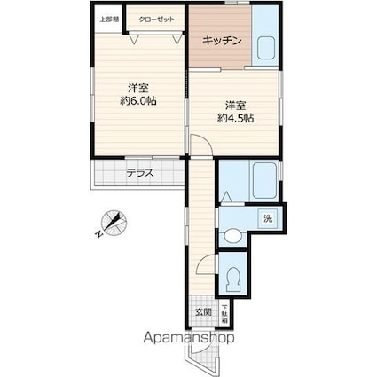 サンハイツ（永楽台）[2K/35.75m2]の間取図