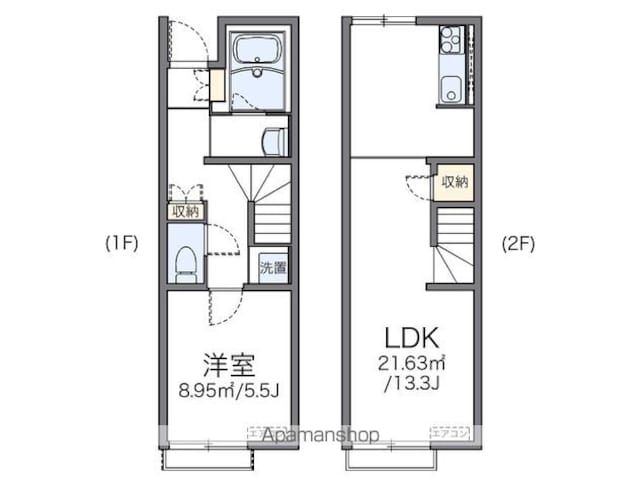 レオネクスト梅の里Ⅱ[1LDK/46.94m2]の間取図