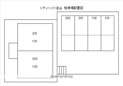 シティハイツ金山[2DK/40.02m2]の配置図