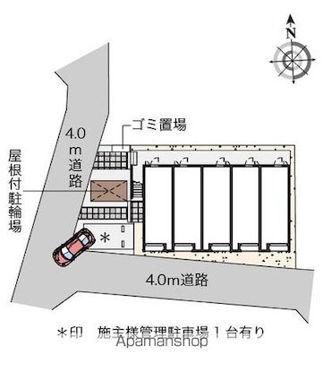 クレイノスヨン[1K/22.97m2]の配置図