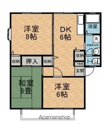 サンライフ松原[3DK/52.8m2]の間取図