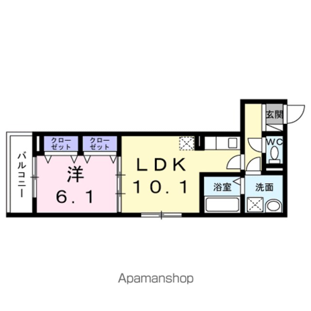 仮）本町５丁目アパート[1LDK/42.24m2]の間取図