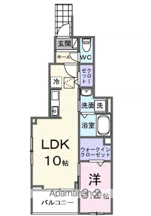アン　ソレイユ[1LDK/35.06m2]の間取図