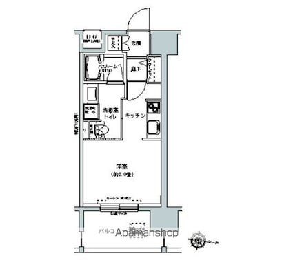 パークキューブ板橋本町[1K/23.97m2]の間取図