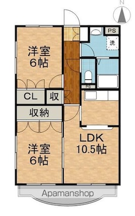 長野県長野市大字南堀[2LDK/55m2]の間取図