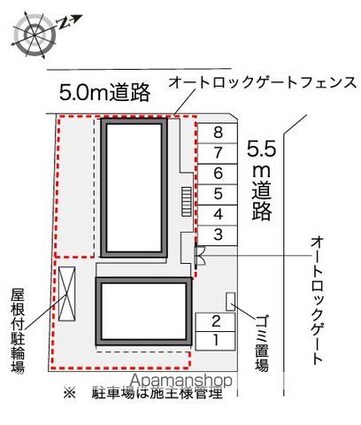 レオパレスエスポワール六郷[1K/20.81m2]の配置図