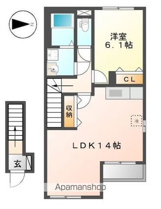 アミューズ[1LDK/51.23m2]の間取図