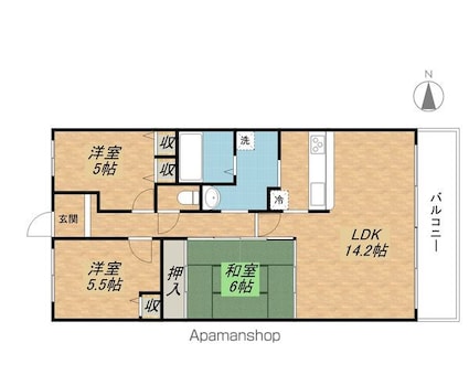 レックスガーデン大津南郷リオ[3LDK/67.03m2]の間取図