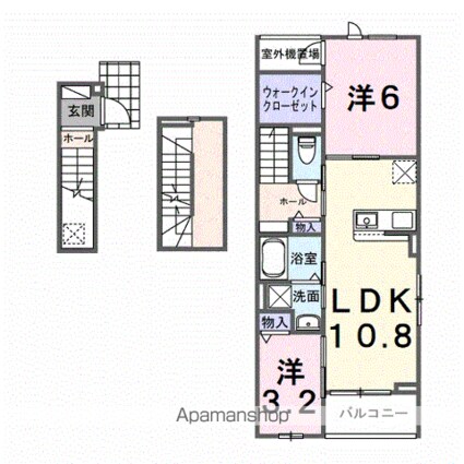 ホグワーツＢ[2LDK/58.06m2]の間取図
