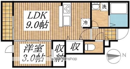 東京都国分寺市東恋ヶ窪２丁目[1LDK/31.56m2]の間取図