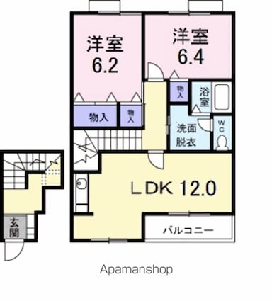 ビサイド・ハイウェイ　Ｃ[2LDK/65.64m2]の間取図